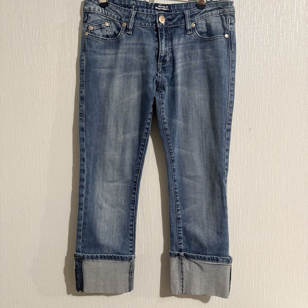 Rock & Republic 2000s Low Rise Crop Cuff Jeans Roth Y2K Vintage USA Women 29